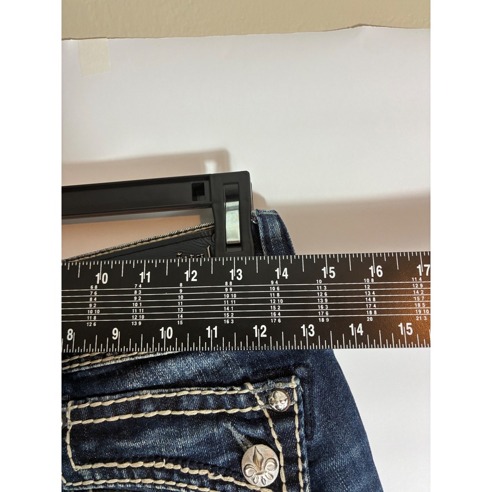 Rock Revival Johanna Capri Jeans Dark Wash Thick Stitch Y2K Denim 27 RJ8250P58 - Picture 10 of 13